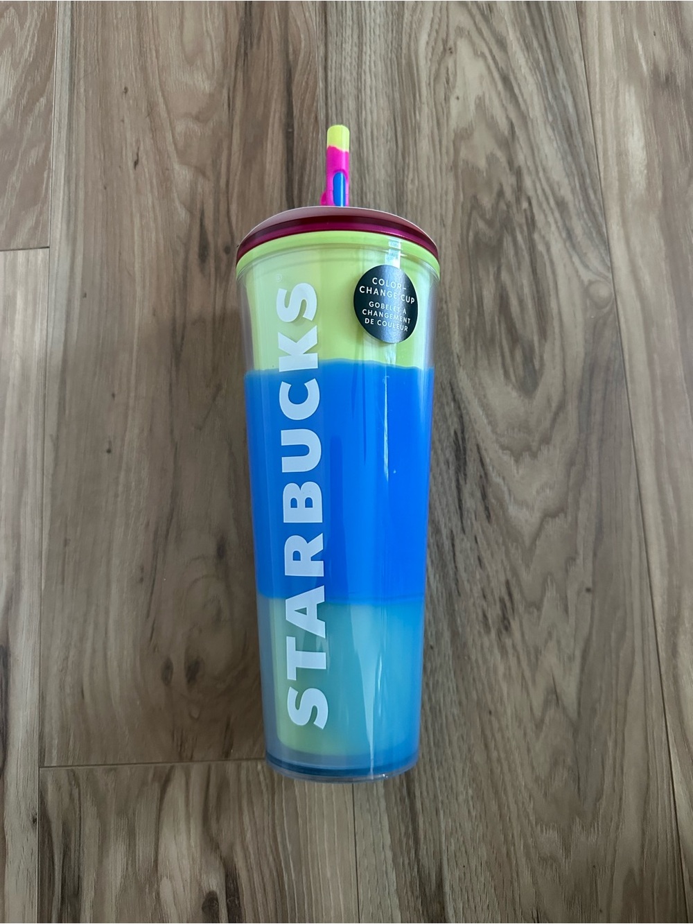 Starbucks Color Changing Tumbler - Yellow, Blue & Pink Straw